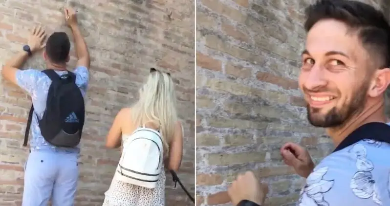 Italian Police Are Looking For A Tourist Who Was Filmed Carving Names Into Rome’s Colosseum