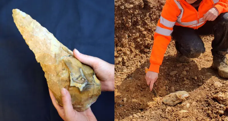 Archaeologists In England Uncover Enormous Prehistoric Stone Handaxes From 300,000 Years Ago