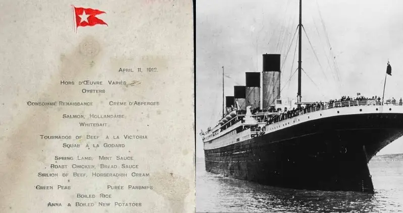 First-Class Dinner Menu From The <em></noscript>Titanic</em> Sells For $100,000 At Auction