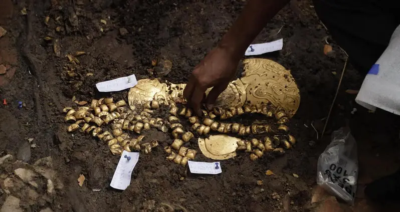 Archaeologists In Panama Uncover 1,300-Year-Old Tomb Of A Man Buried On Top Of Woman Surrounded By Gold