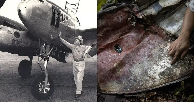 Explorers Discover The Wreckage Of World War 2 Ace Richard Bong’s Plane ‘Marge’ In A Papua New Guinea Jungle