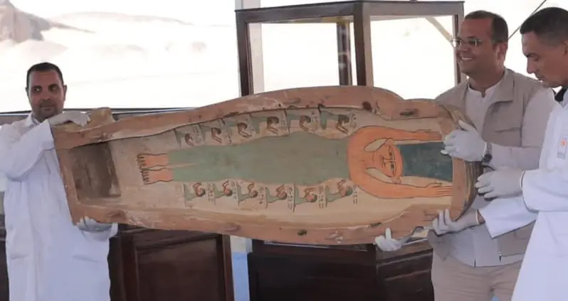 Archaeologists Uncovered An Ancient Egyptian Sarcophagus With A Painting That Looks Eerily Like Marge Simpson