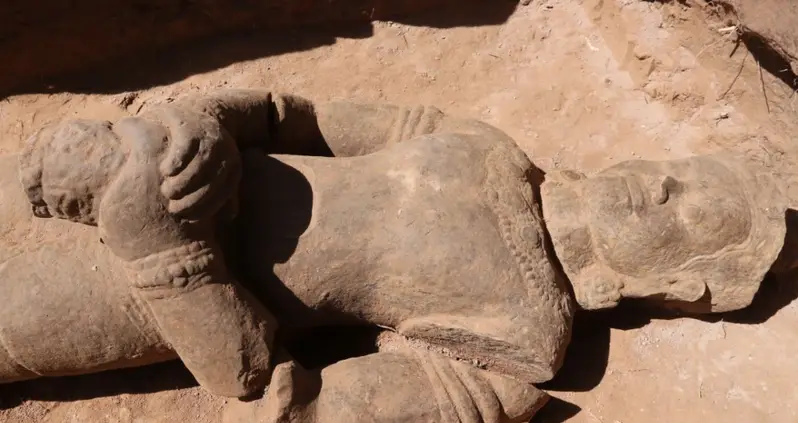 Life-Sized Statue Of A Temple Guardian From The 13th Century Found At Cambodia’s Banteay Prei Temple