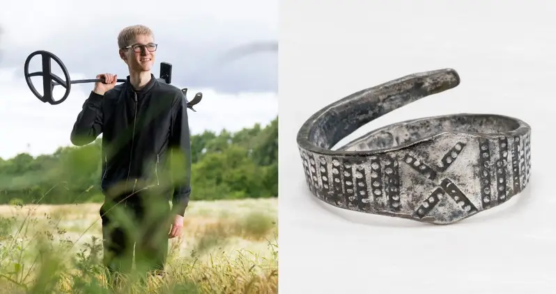 Archaeology Student Discovers Seven Viking Arm Rings In A Field In Denmark