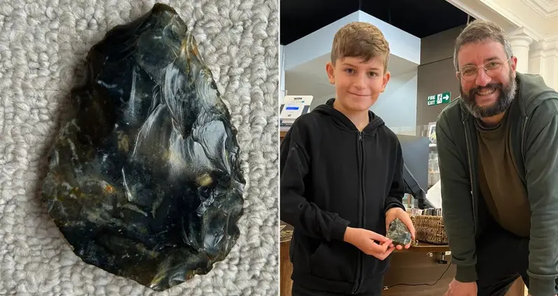 Young Boy Discovers A 40,000-Year-Old Neanderthal Hand Ax On An English Beach