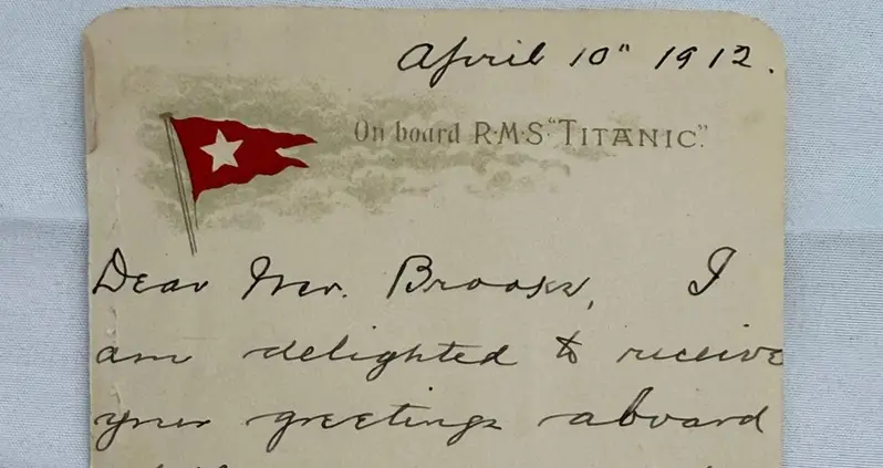 A Haunting Letter Written By A Titanic Passenger On The Journey’s First Day Just Sold At Auction For A Record-Breaking $399,000