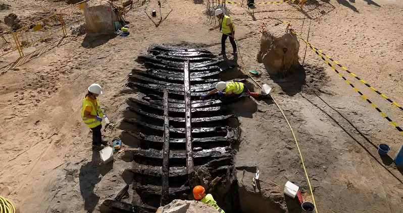 Workers Preparing To Construct A Parking Garage In Barcelona Just Stumbled Upon A 33-Foot Medieval Ship