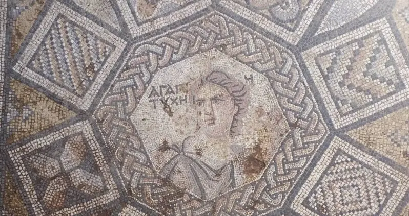 An Ancient Mosaic Depicting The Greek Goddess Of Good Fortune Was Just Discovered During Excavation Of A Well In Syria