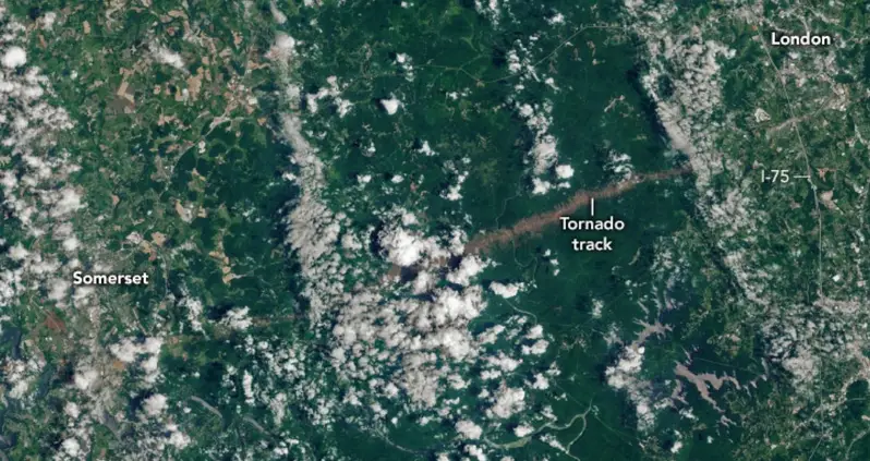 This New Photo Released By NASA Shows That Damage From A Deadly Kentucky Tornado Can Be Seen From Space