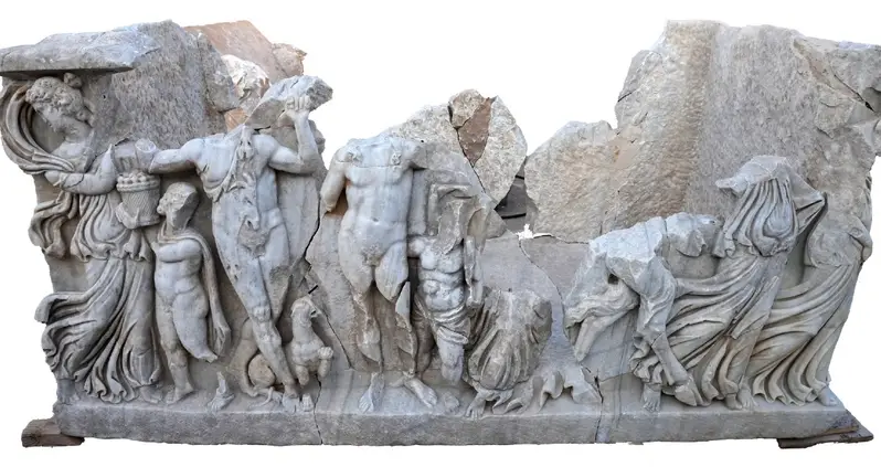 Roman Sarcophagus Depicting A Drinking Contest Between Hercules And Dionysus Unearthed In Israel