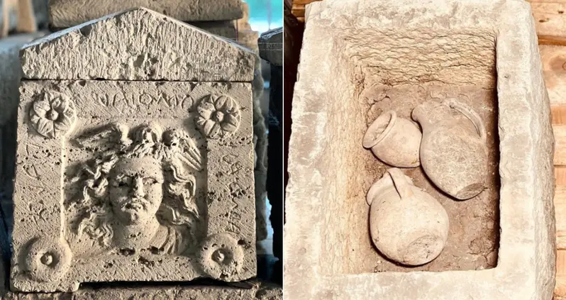 Archaeologists In Italy Just Found An Ancient Etruscan Urn Emblazoned With The Face Of Medusa
