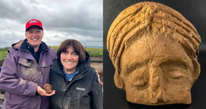 Volunteer Archaeologists Unearthed The Head Of An Ancient Figurine At The Ruins Of A Roman Fort Along Hadrian’s Wall In England