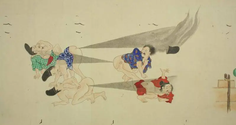 21 Classic Images Of Japanese Fart Battles From The 19th Century