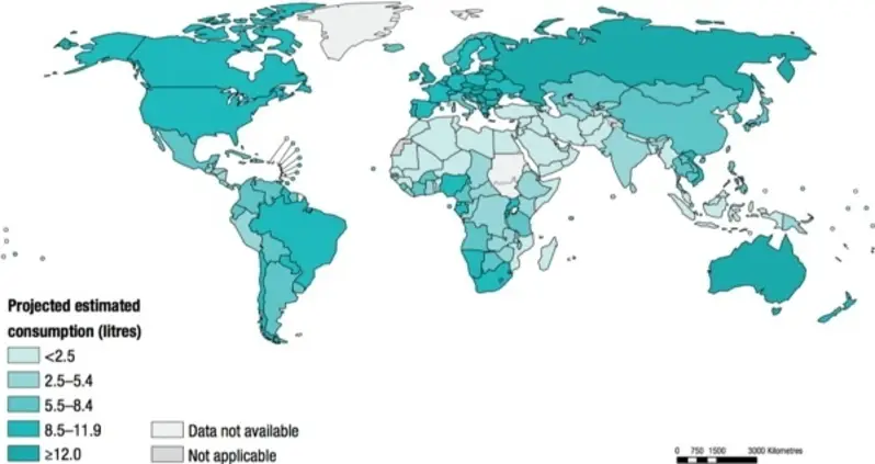 All The World’s Countries, Ranked By Alcohol Consumption
