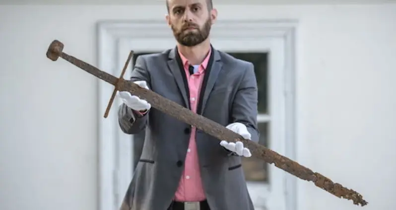 Preserved Medieval Sword Pulled Out Of Polish Bog