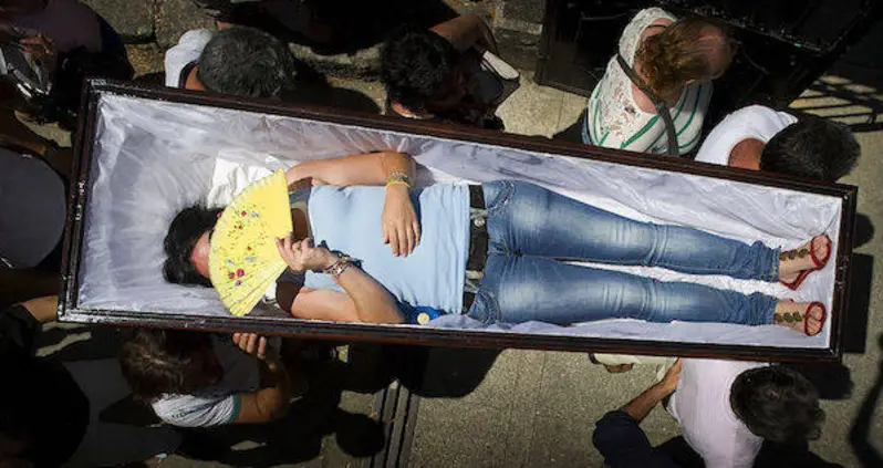 Inside The Spanish Festival Where Volunteers Are Paraded Around In Caskets