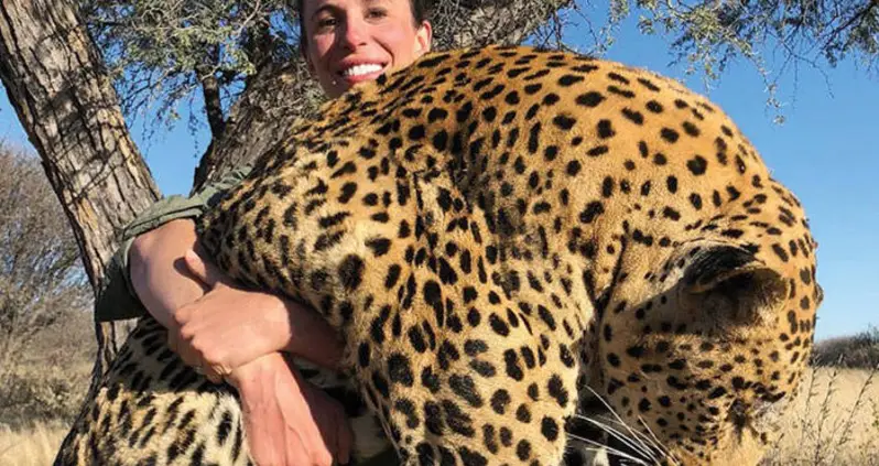 This Photo Of A Woman Posing With A Leopard She Killed Sparks Mass Outrage