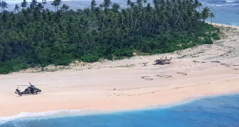 ‘SOS’ Signal Etched Into Sand Saves Three Men Marooned On Remote Pacific Island
