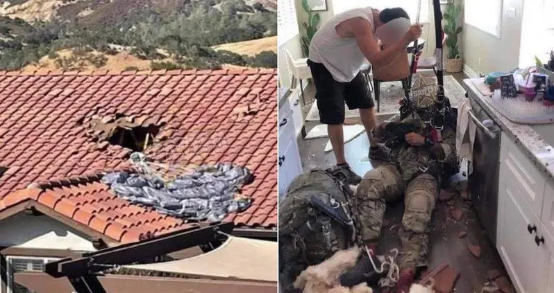 A British Paratrooper Just Survived Crashing Through The Roof Of A California Home From 15,000 Feet