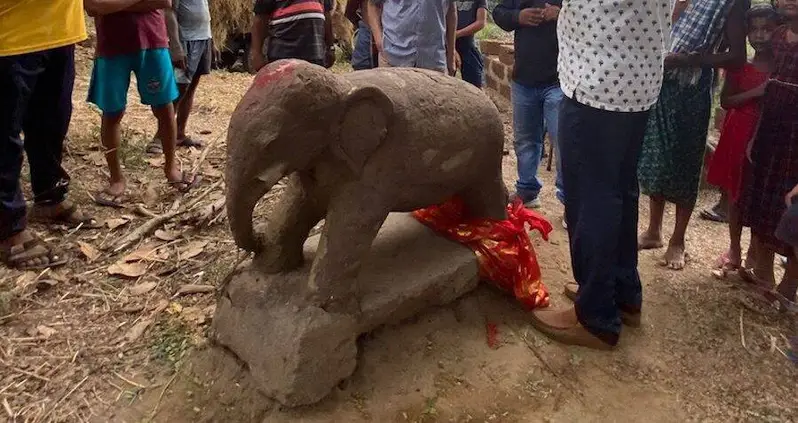 Archaeologists Unearth 2,300-Year-Old Buddhist Elephant Statue In India
