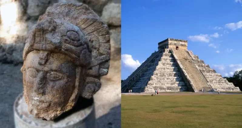 Archaeologists At Chichén Itzá Just Uncovered A Maya Warrior Statue With A Feathered Serpent Helmet