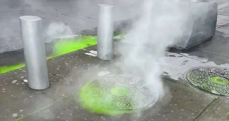 Green Slime Seen Oozing Onto New York City Streets Leaves Residents Baffled