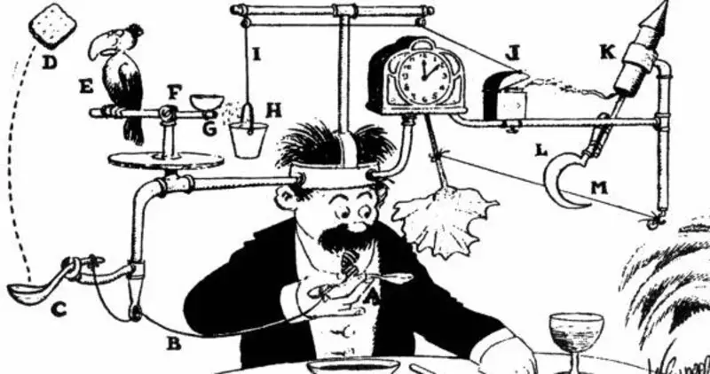 Image result for rube goldberg machine cartoon