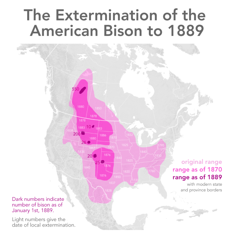 Extermination Of Bison Map