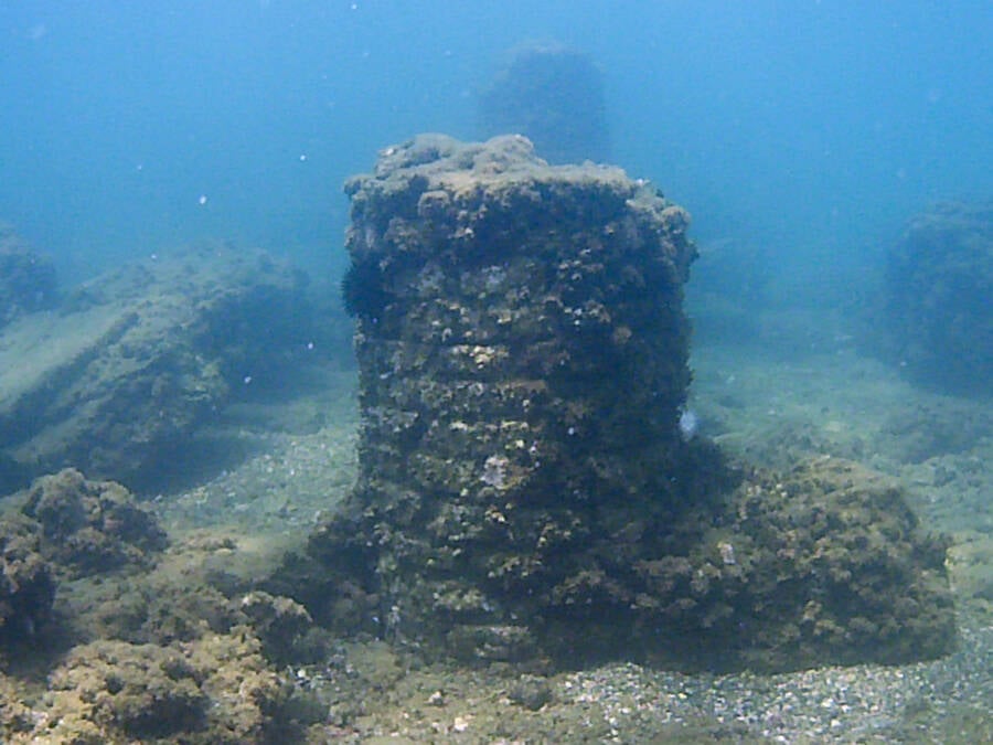 Submerged Pillar At Portus Julius