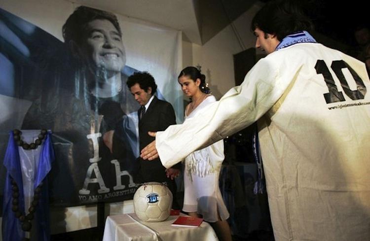 Argentinians Worshipping Diego Maradona