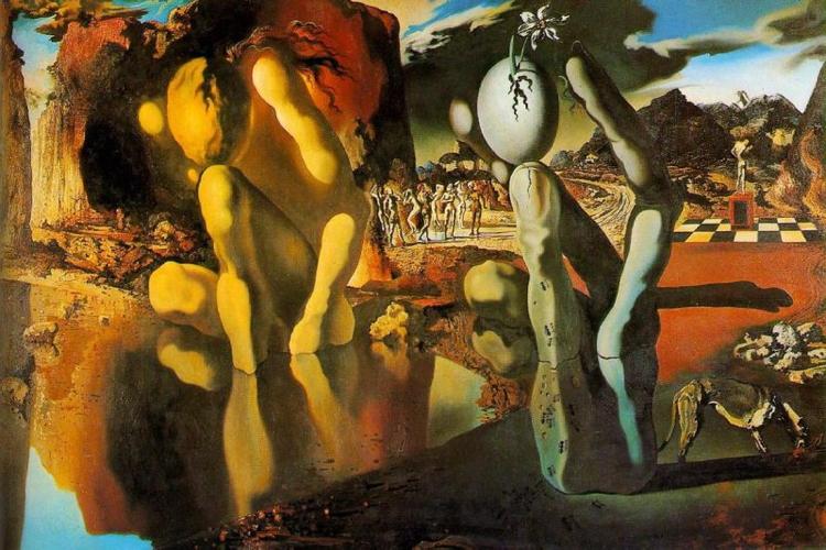 Salvador Dali. Wall art of the famous surrealist artist Stock