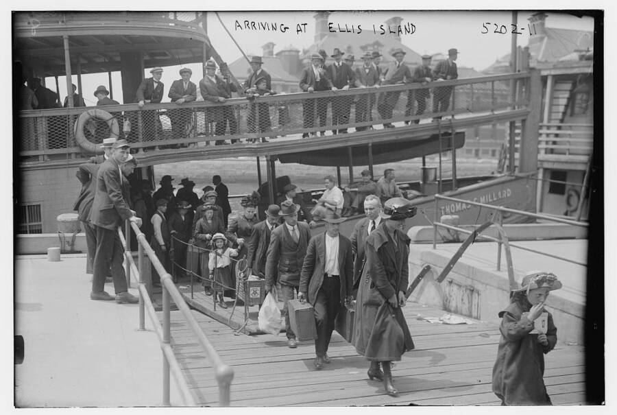 Immigrants Arriving At Ellis Island