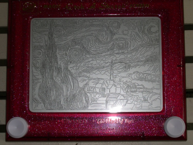 Starry Night Etch-A-Sketch Art