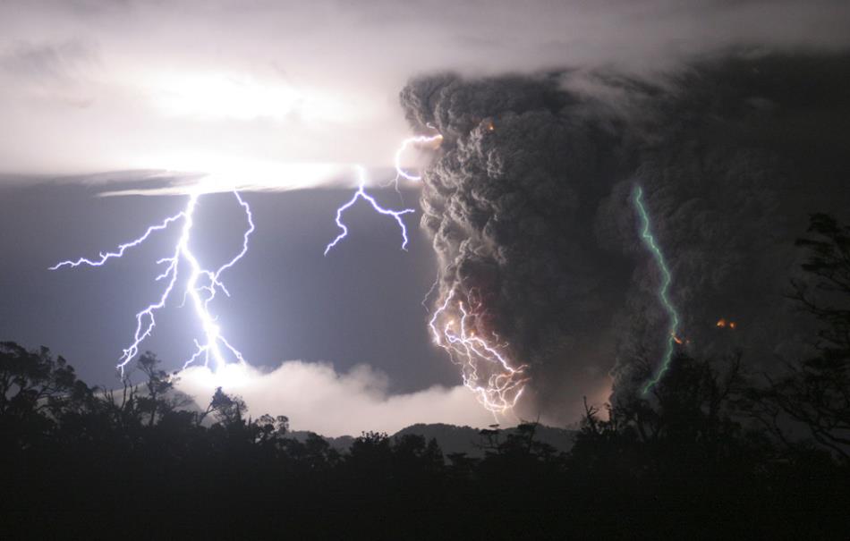 Incredible Lightning Chaiten Volcano Photograph