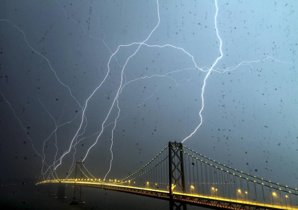 Golden Gate Bridge Lightning Photograph