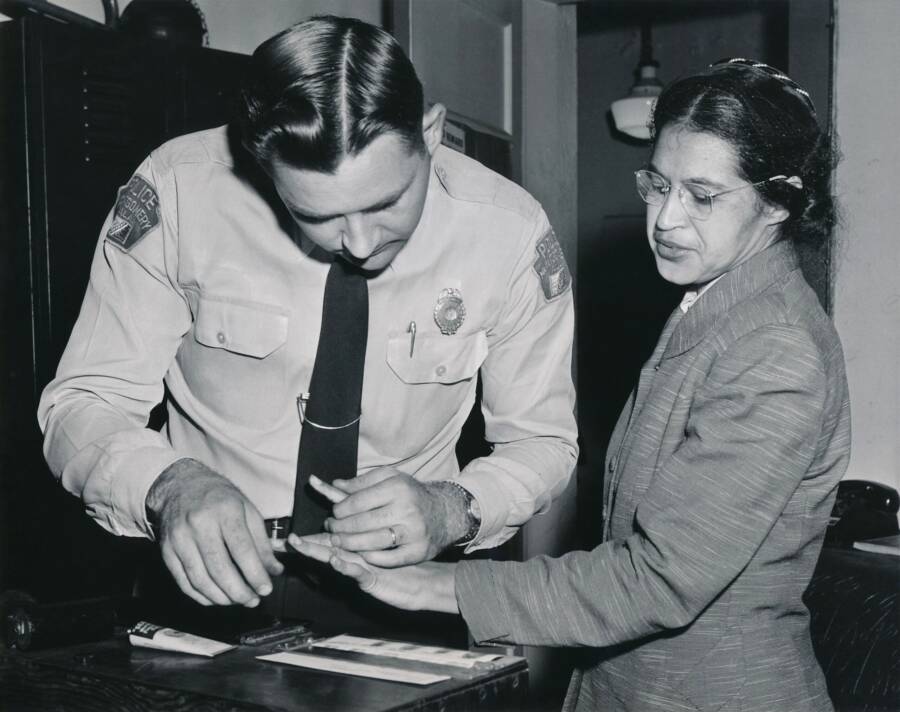 Rosa Parks Mugshot And Fingerprints