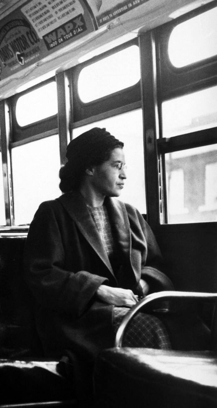 Rosa Parks On A Bus In 1956