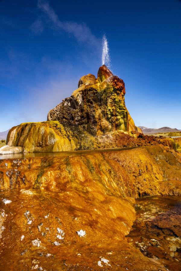 Fly Geyser Against The Sky