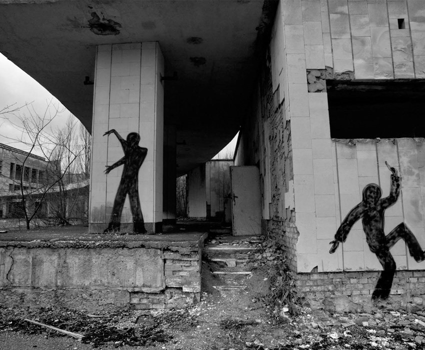 Chernobyl Black And White Figures