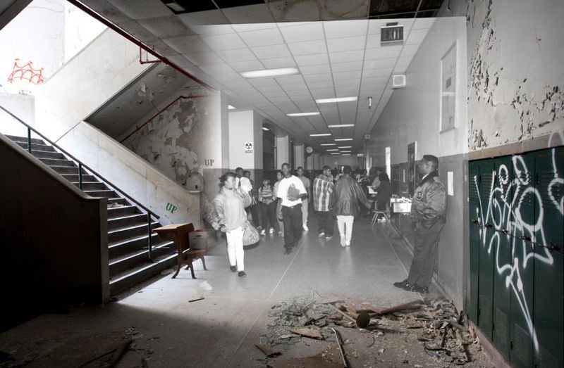 Abandoned Detroit High School
