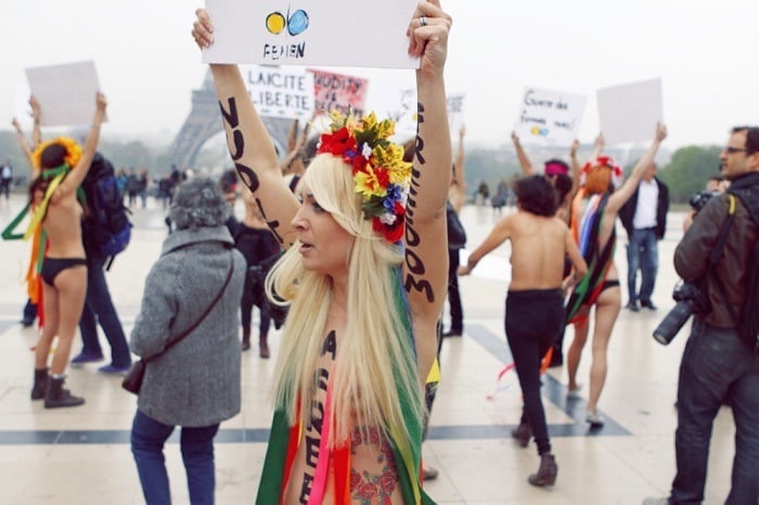 Bizarre Protests Femen Sign