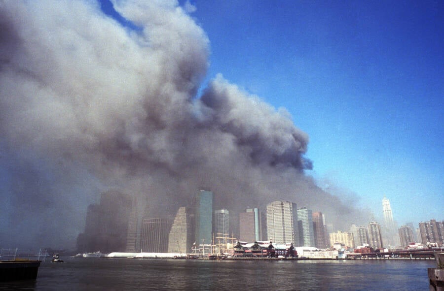 Distant View Of World Trade Center Smoke