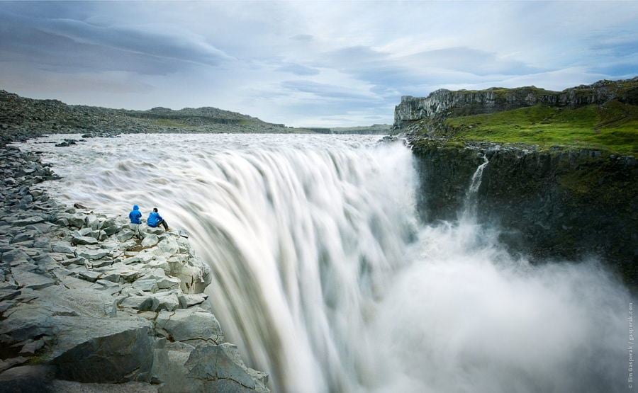 People At Waterfall