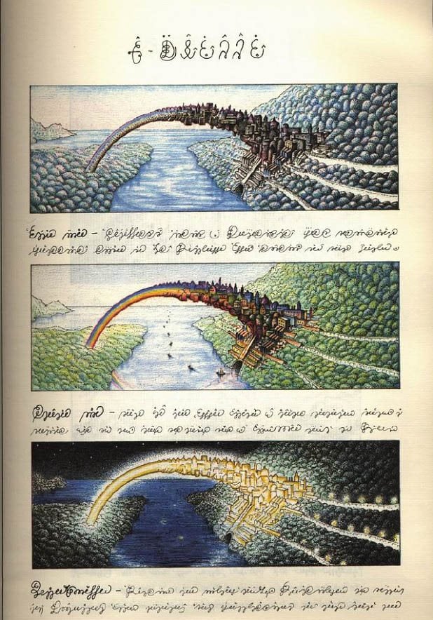 I've been exploring the strangest: book Codex Seraphinianus by Luigi  Serafini, here's one page. : r/wtfart