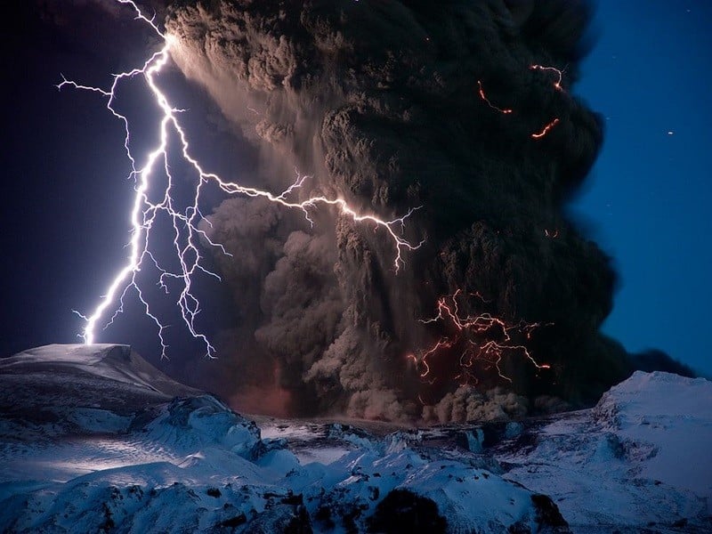 Volcano Lightning Iceland