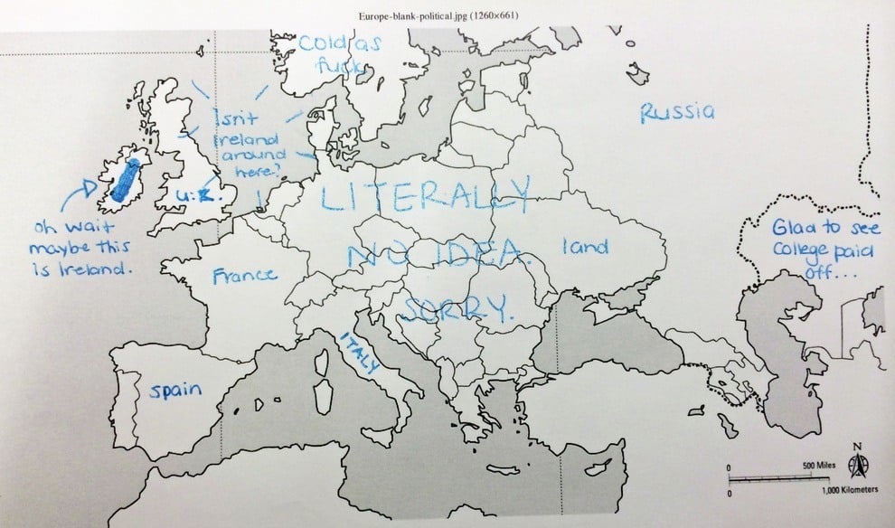 Europe Map No Idea