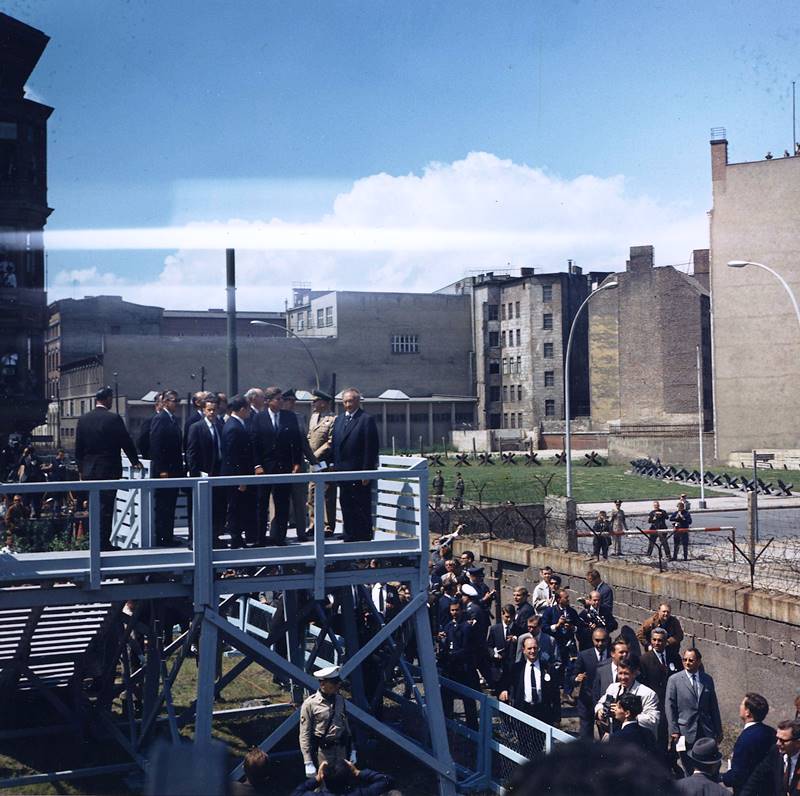 John Kennedy Tours The Berlin Wall