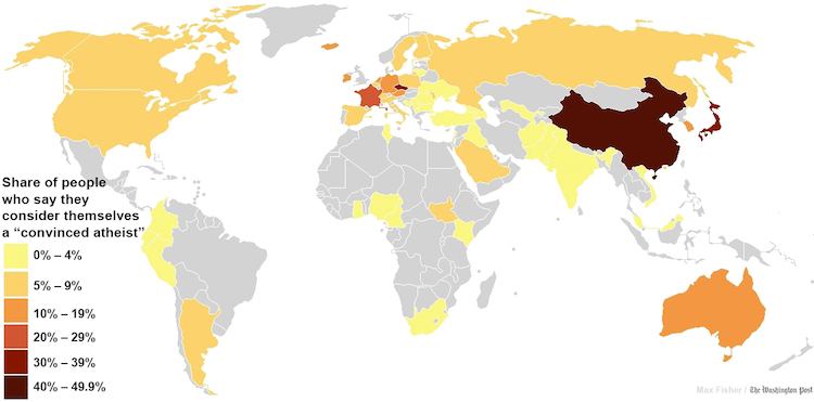 25 Maps Atheism