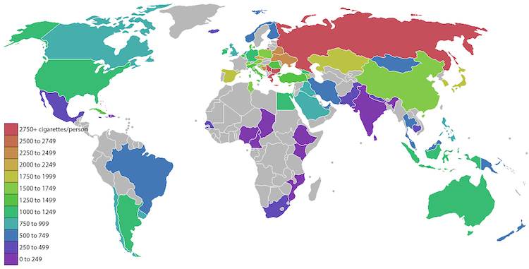 25 Maps Smoking