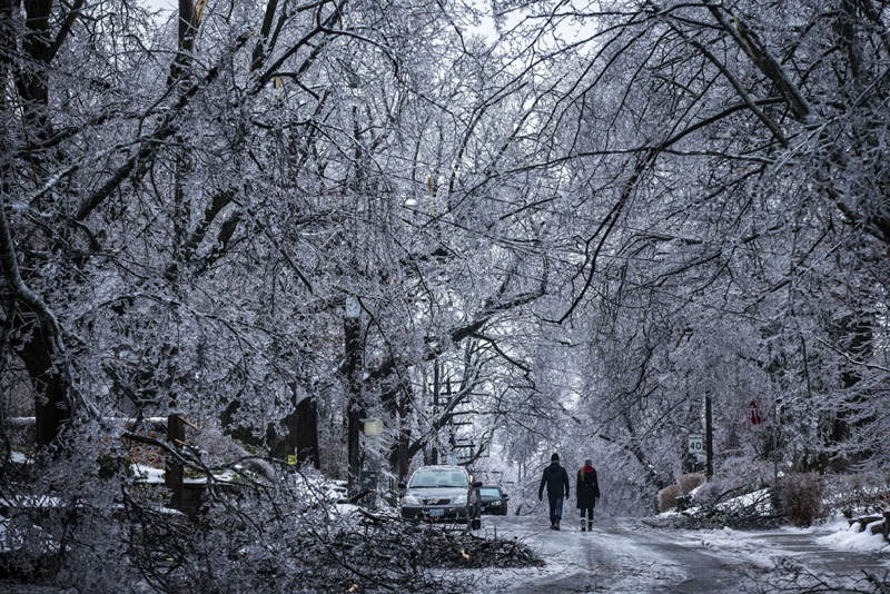 Christmas Ice Storm Covered Road